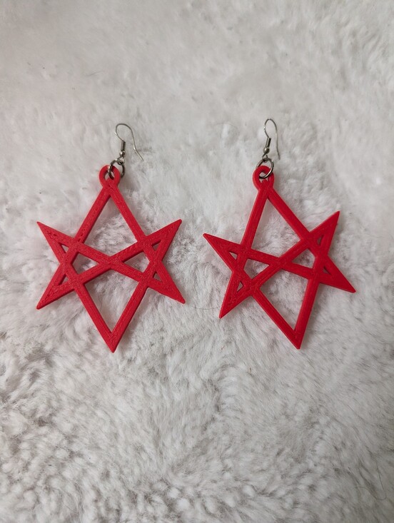 Jewelry - Red Star Geometric Dangle Earrings